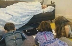 Μπαμπάς ζήτησε από τα παιδιά του να τον ζωγραφίσουν ενώ εκείνος θα… κοιμάται!