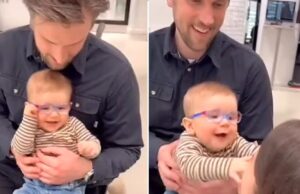 Μωράκι με περιορισμένη όραση βλέπει για πρώτη φορά τους γονείς του και χαμογελά!