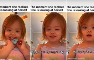 Η αξιολάτρευτη αντίδραση της μικρής Τσάρλι όταν συνειδητοποιεί ότι κοιτάζει τον εαυτό της