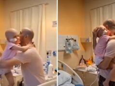Κοριτσάκι με καρκίνο αγκαλιάζει ξανά τον μπαμπά του μετά από 22 ολόκληρες μέρες!