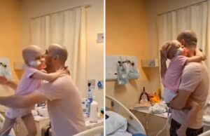 Κοριτσάκι με καρκίνο αγκαλιάζει ξανά τον μπαμπά του μετά από 22 ολόκληρες μέρες!