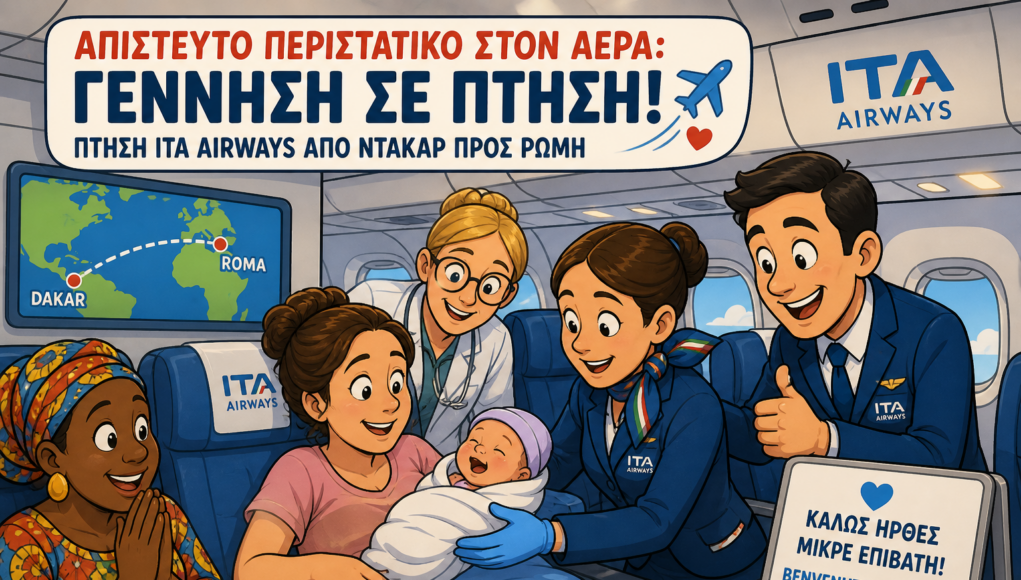 &Alpha;&pi;ί&sigma;&tau;&epsilon;&upsilon;&tau;&omicron; &pi;&epsilon;&rho;&iota;&sigma;&tau;&alpha;&tau;&iota;&kappa;ό &sigma;&tau;&omicron;&nu; &alpha;έ&rho;&alpha;: &Gamma;έ&nu;&nu;&eta;&sigma;&eta; &sigma;&epsilon; &pi;&tau;ή&sigma;&eta; &tau;&eta;&sigmaf; ITA Airways &alpha;&pi;ό &Nu;&tau;&alpha;&kappa;ά&rho; &pi;&rho;&omicron;&sigmaf; &Rho;ώ&mu;&eta;