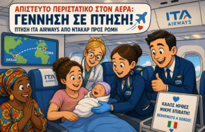 Απίστευτο περιστατικό στον αέρα: Γέννηση σε πτήση της ITA Airways από Ντακάρ προς Ρώμη
